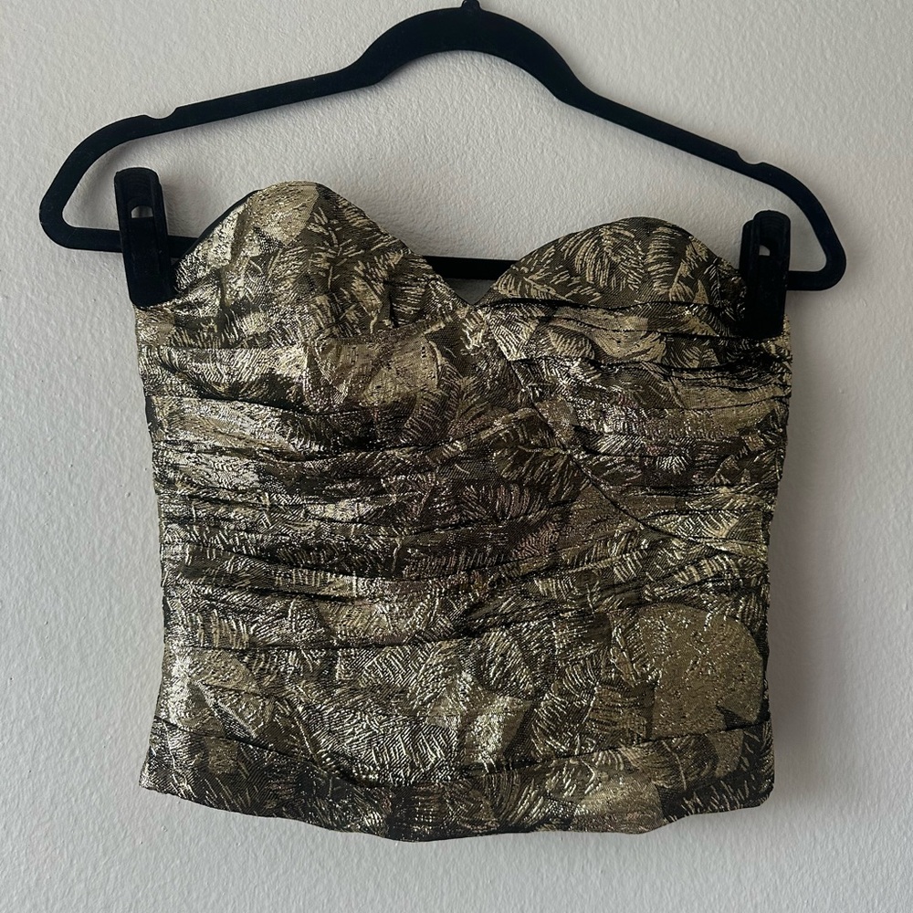 Vintage Kevin Clare strapless bustier size 8 gold
